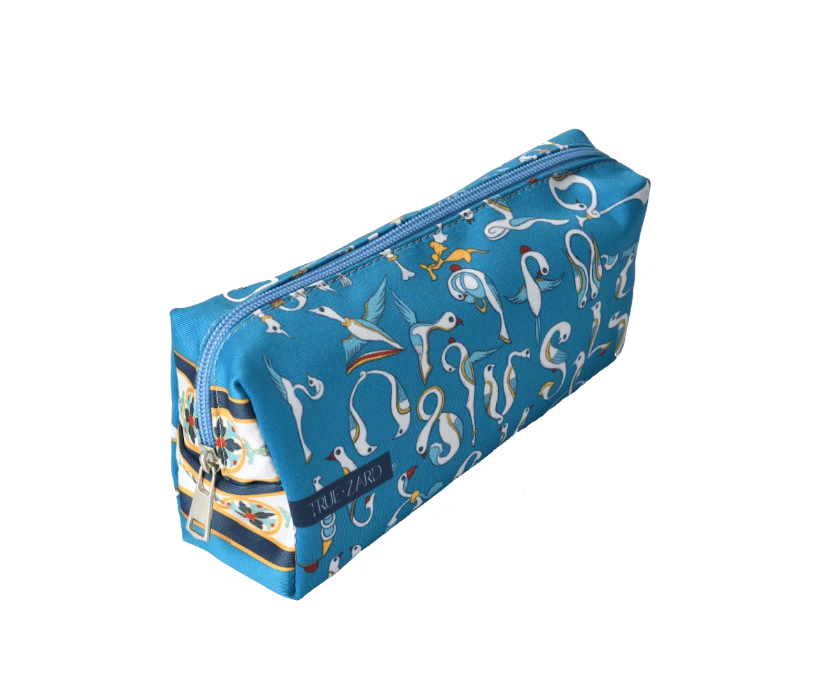 Մաշտոցյան զարդ երկնագույն մեծ կոսմետիկ  պայուսակ