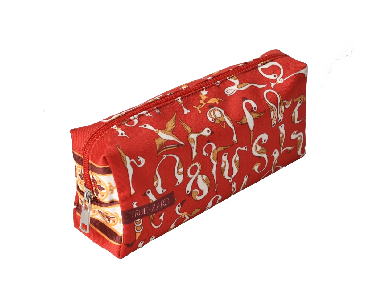 Մաշտոցյան զարդ կարմիր մեծ կոսմետիկ  պայուսակ