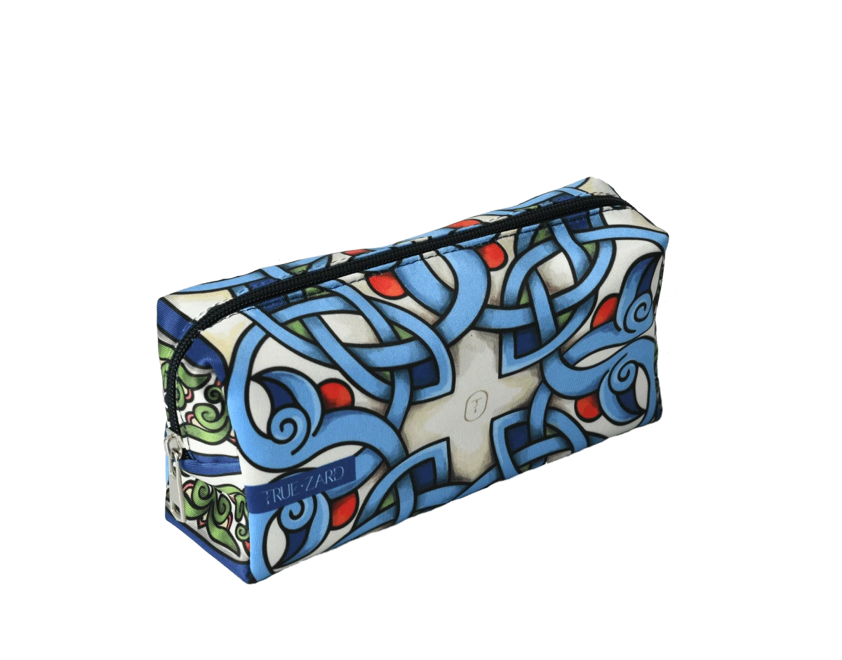 Զարդանախշ կապույտ մեծ կոսմետիկ  պայուսակ