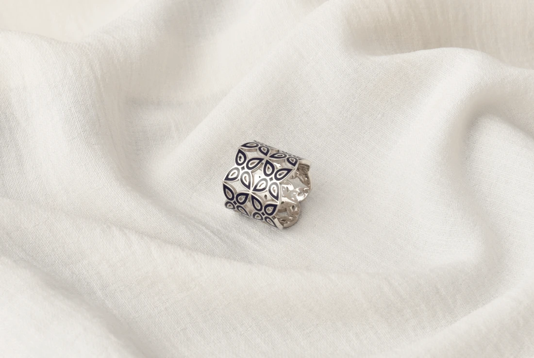 Շարֆի ամրակ զարդանախշ կոբալտ