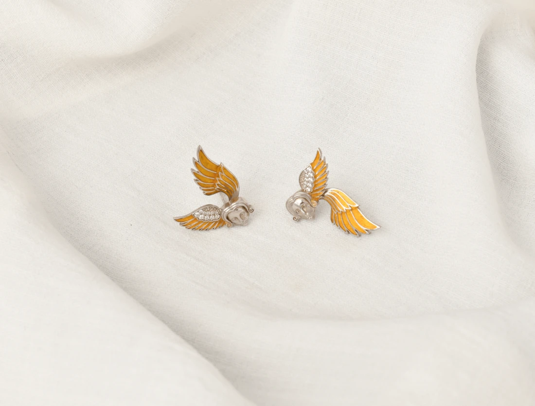 Ականջօղ հրեշտակ դեղին