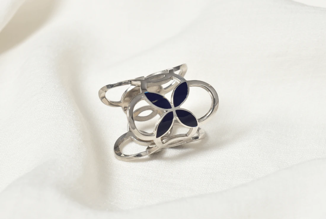 Շարֆի ամրակ ծաղիկ կոբալտ